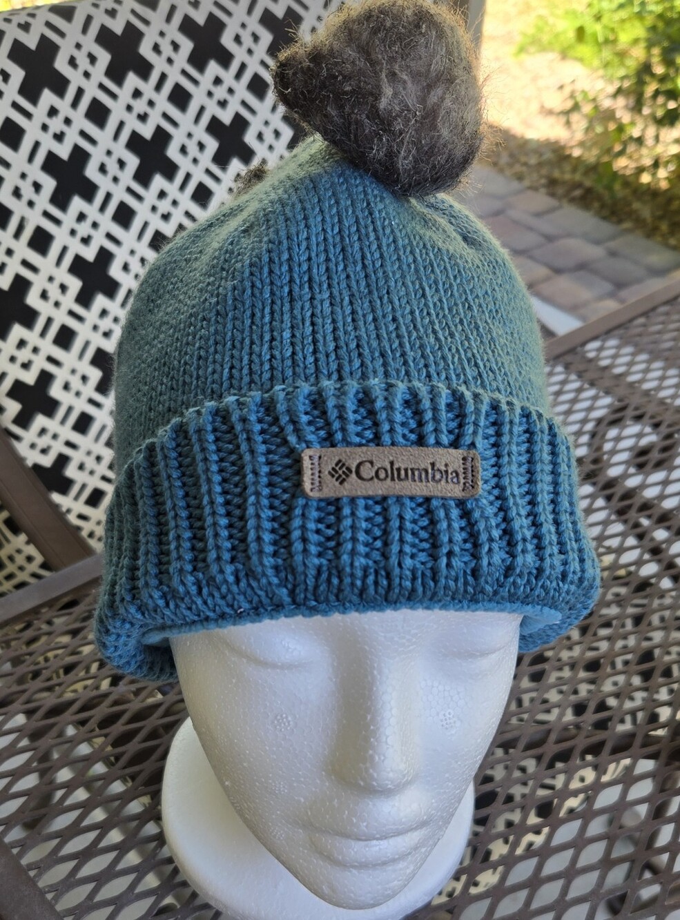 Columbia Kids Teal Knit Pom Beanie - Columbia